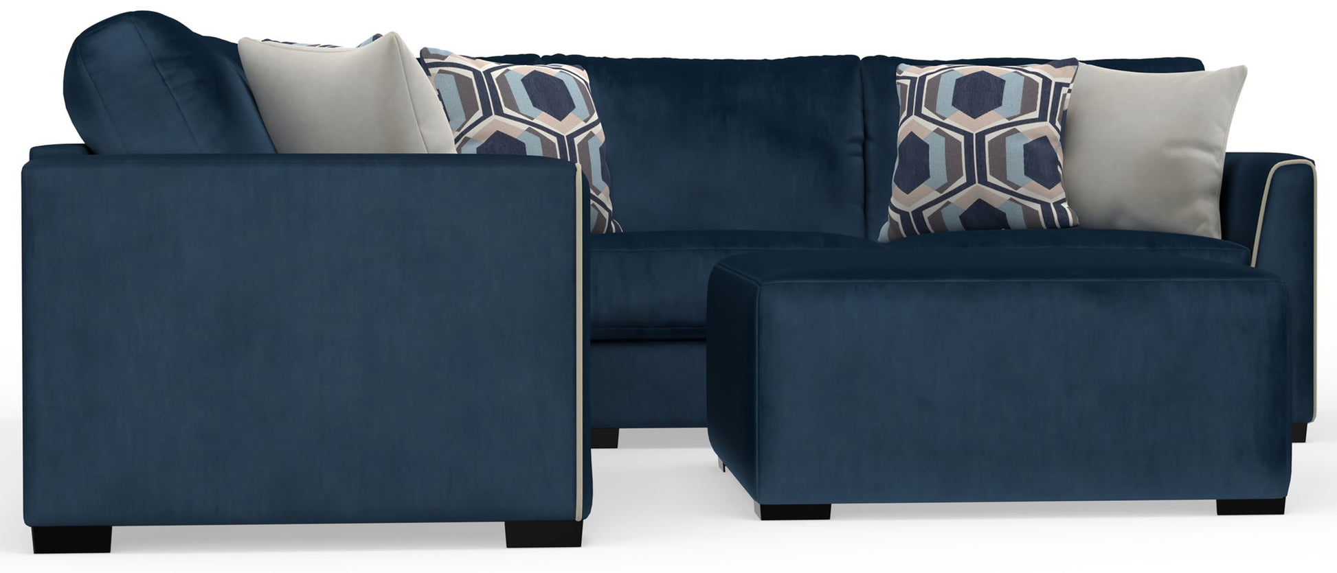 Jetson - Sectional With Comfort Coil Seat Cushions, Included Accent Pillows & Cocktail Ottoman - Hornell Furniture Outlet