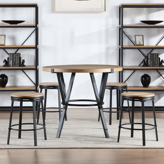 Magnolia - 5 Piece Counter Dining Set - Light Brown - Hornell Furniture Outlet