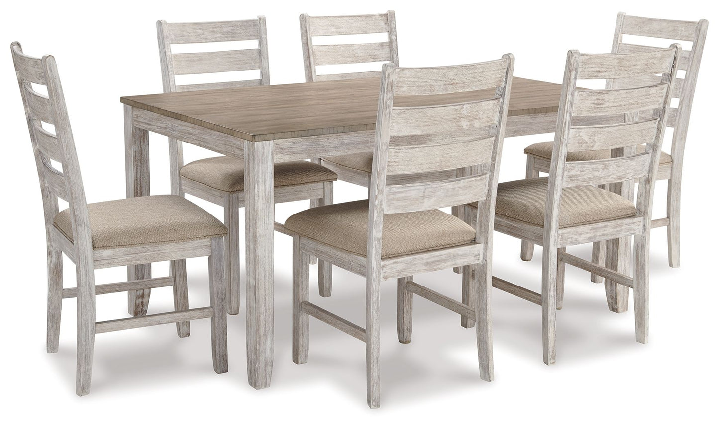 Skempton - White - Dining Room Table Set (Set of 7) - Hornell Furniture Outlet
