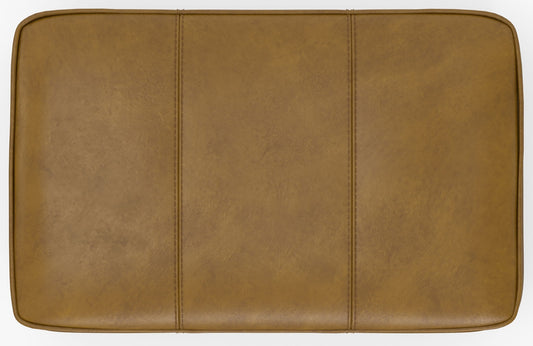 Corvara - Top Grain Italian Leather Match Ottoman - Caramel - Hornell Furniture Outlet