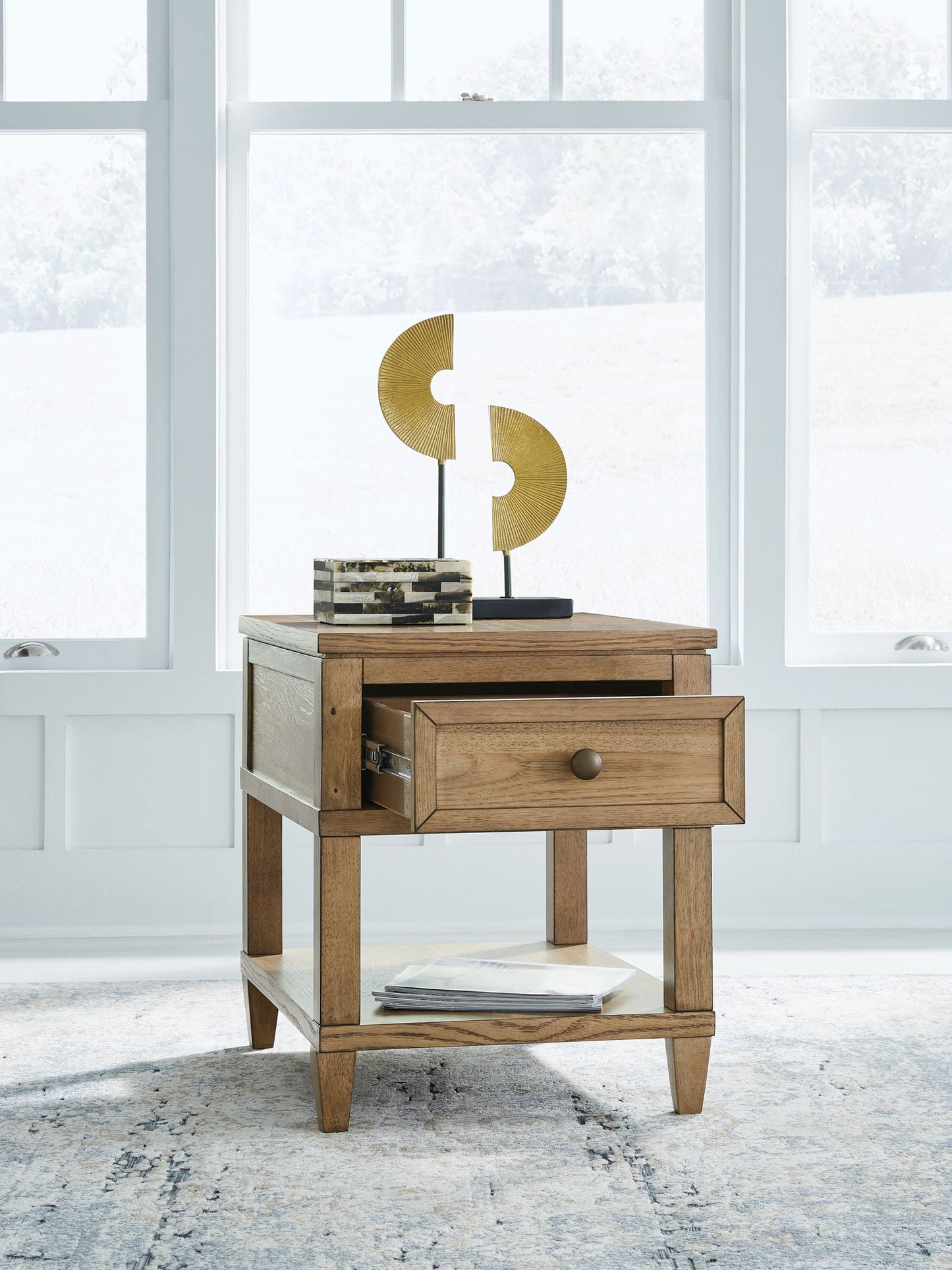 Sharlance - Light Brown - Rectangular End Table - Hornell Furniture Outlet