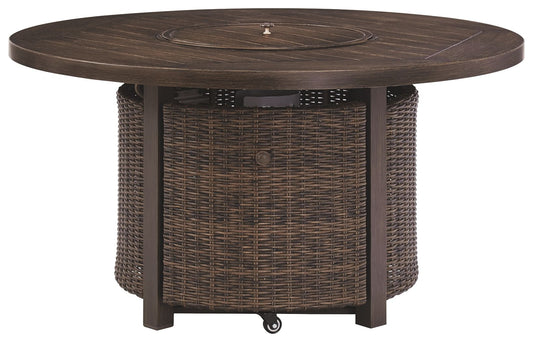Paradise Trail - Medium Brown - Round Fire Pit Table - Hornell Furniture Outlet