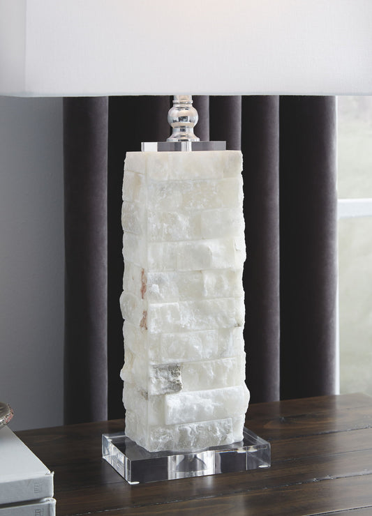 Malise - White - Alabaster Table Lamp - Hornell Furniture Outlet