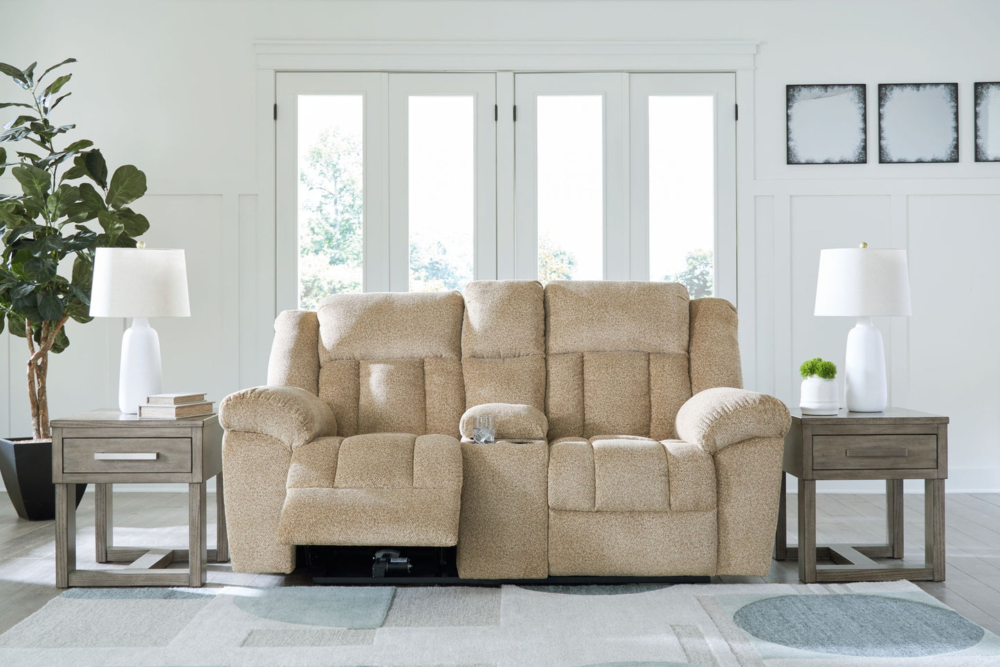 Tip - off - Power Reclining Loveseat With Console / Adj Headrest - Hornell Furniture Outlet