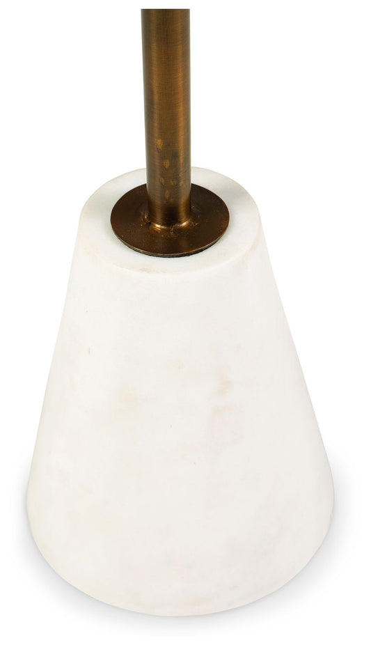 Caramont - Black / White / Gold Finish - Accent Table with White Base - Hornell Furniture Outlet