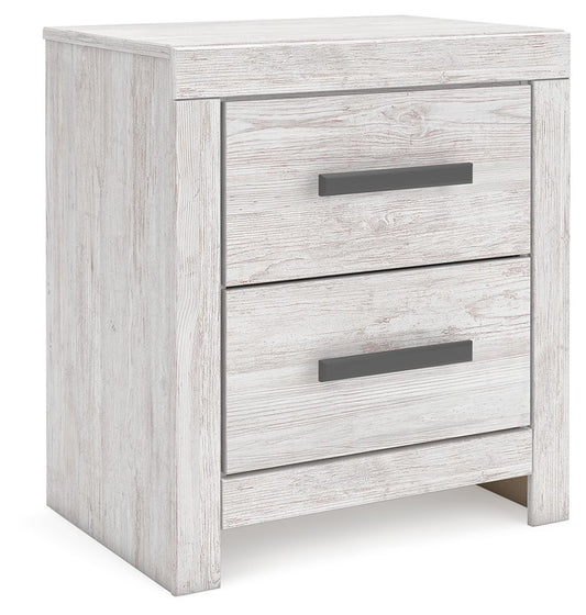 Cayboni - Whitewash - Two Drawer Night Stand - Hornell Furniture Outlet