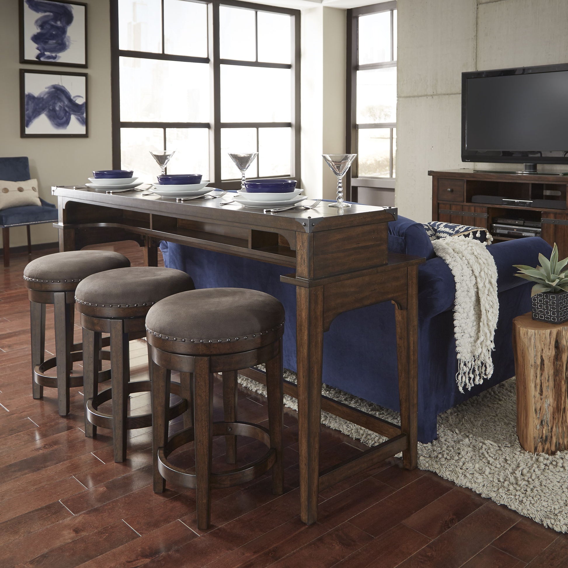 Aspen Skies - Console Set - Hornell Furniture Outlet