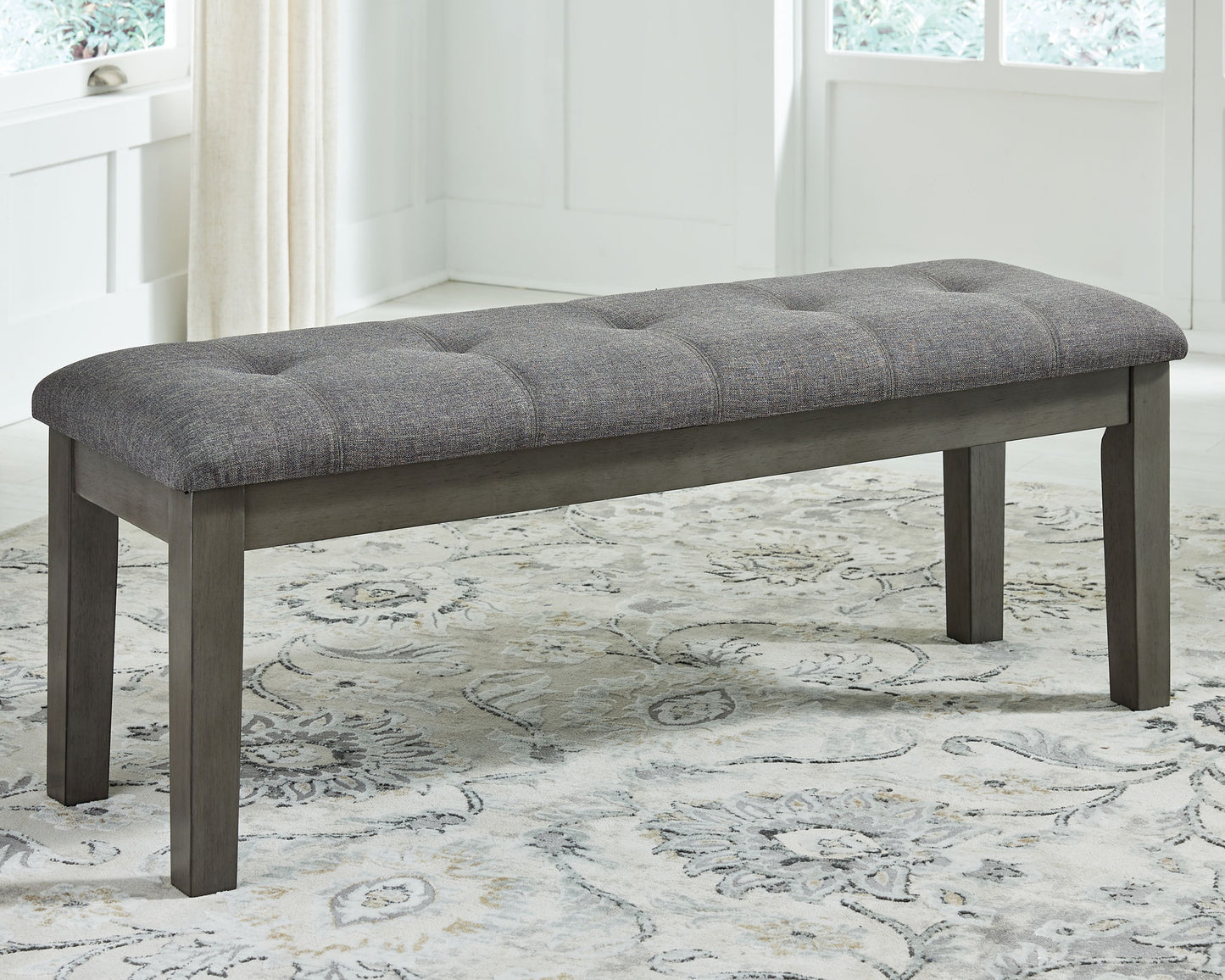 Hallanden - Black / Gray - Large UPH Dining Room Bench - Hornell Furniture Outlet