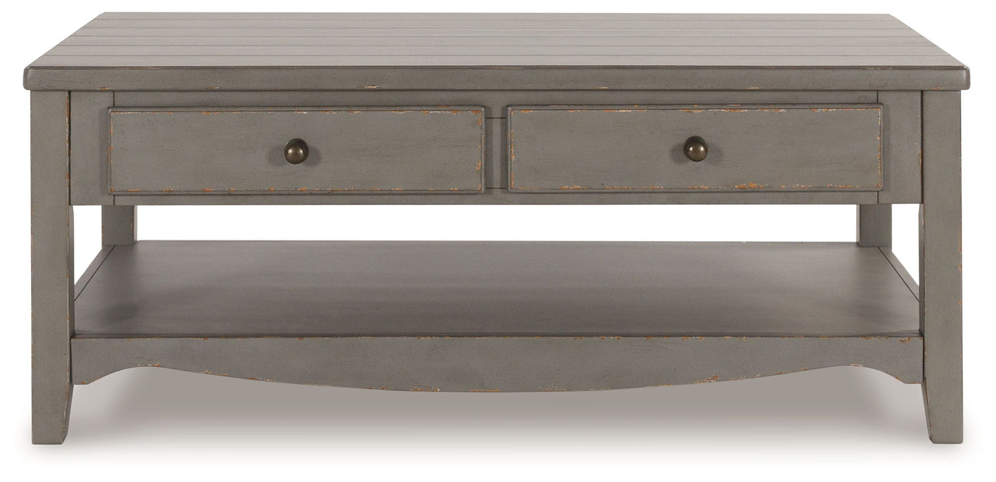 Charina - Antique Gray - Rectangular Cocktail Table - Hornell Furniture Outlet