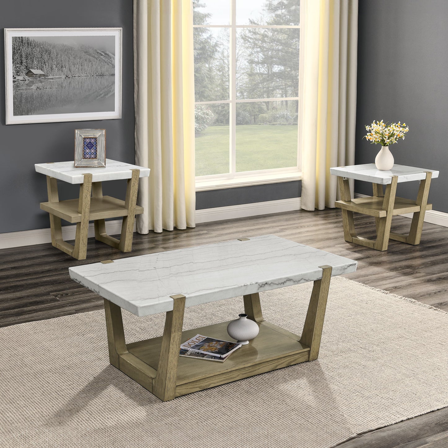 Perth - Carolina 3 Piece Table Set - Hornell Furniture Outlet