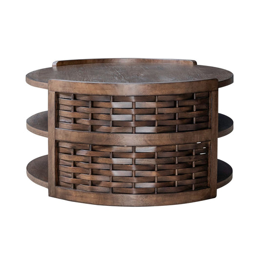 Warren Park - Oval Cocktail Table - Brown - Hornell Furniture Outlet