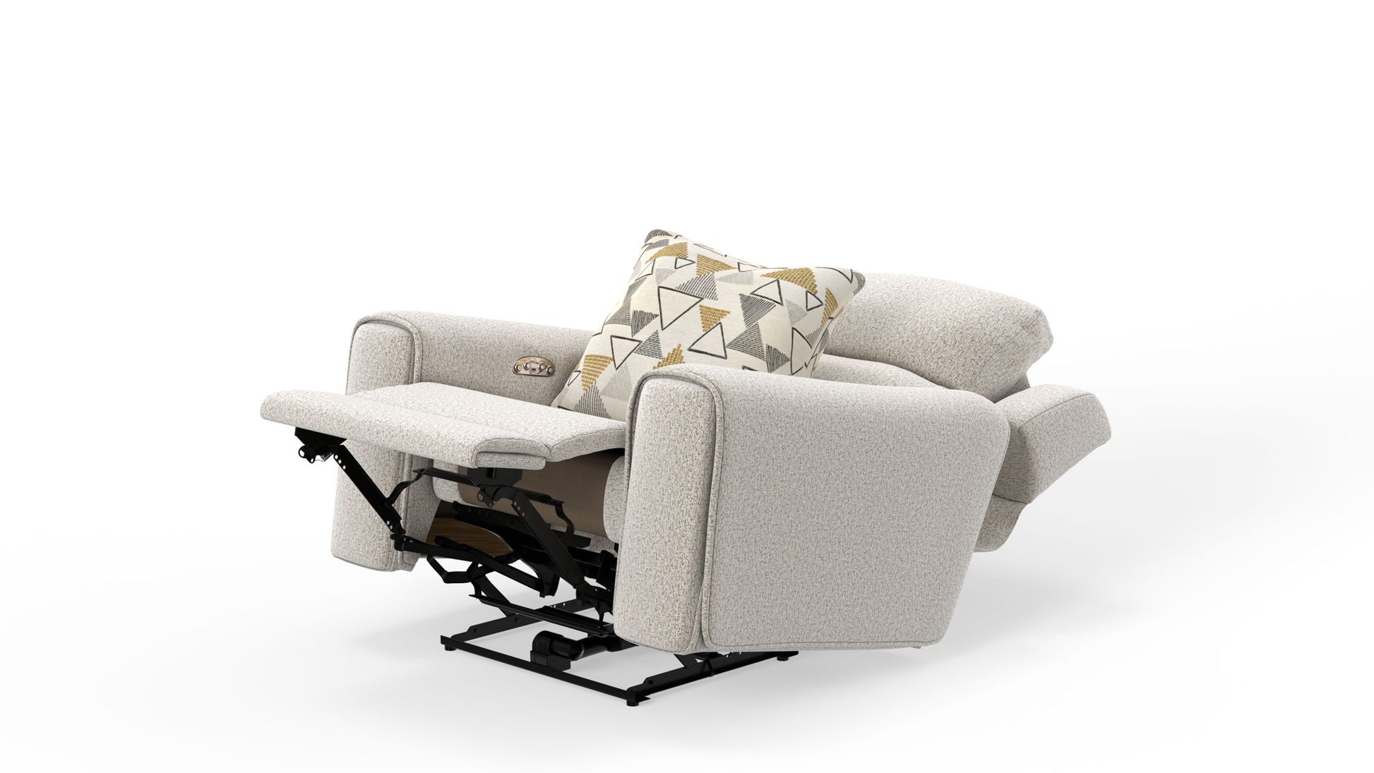 Micah - Power Headrest Power Deep Seat Lay Flat Recliner - Oatmeal - Hornell Furniture Outlet