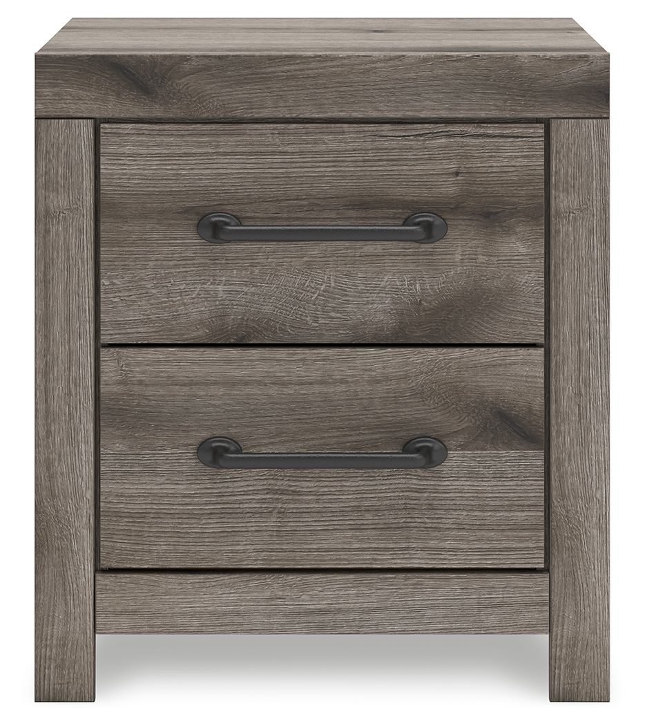 Graystorm - Brown Gray - Two Drawer Night Stand - Hornell Furniture Outlet