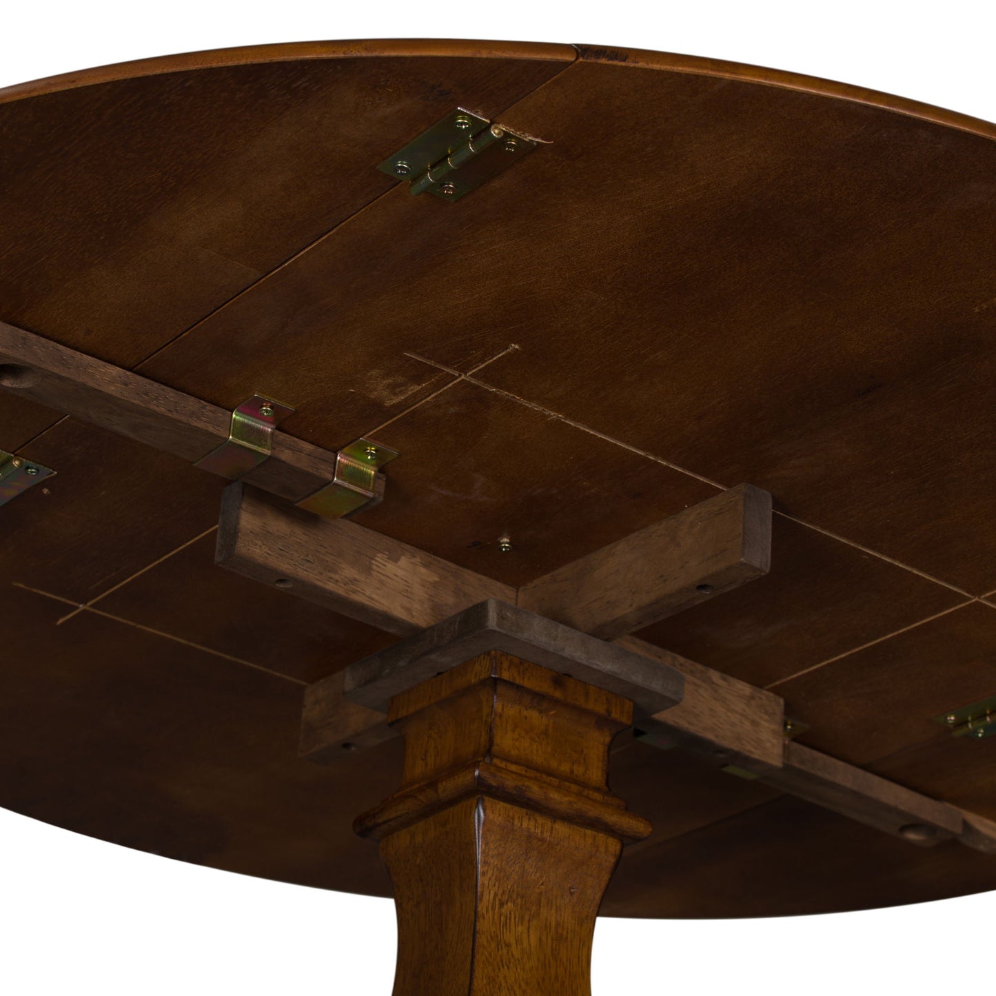 Creations - Round Drop Leaf Table - Dark Brown - Hornell Furniture Outlet