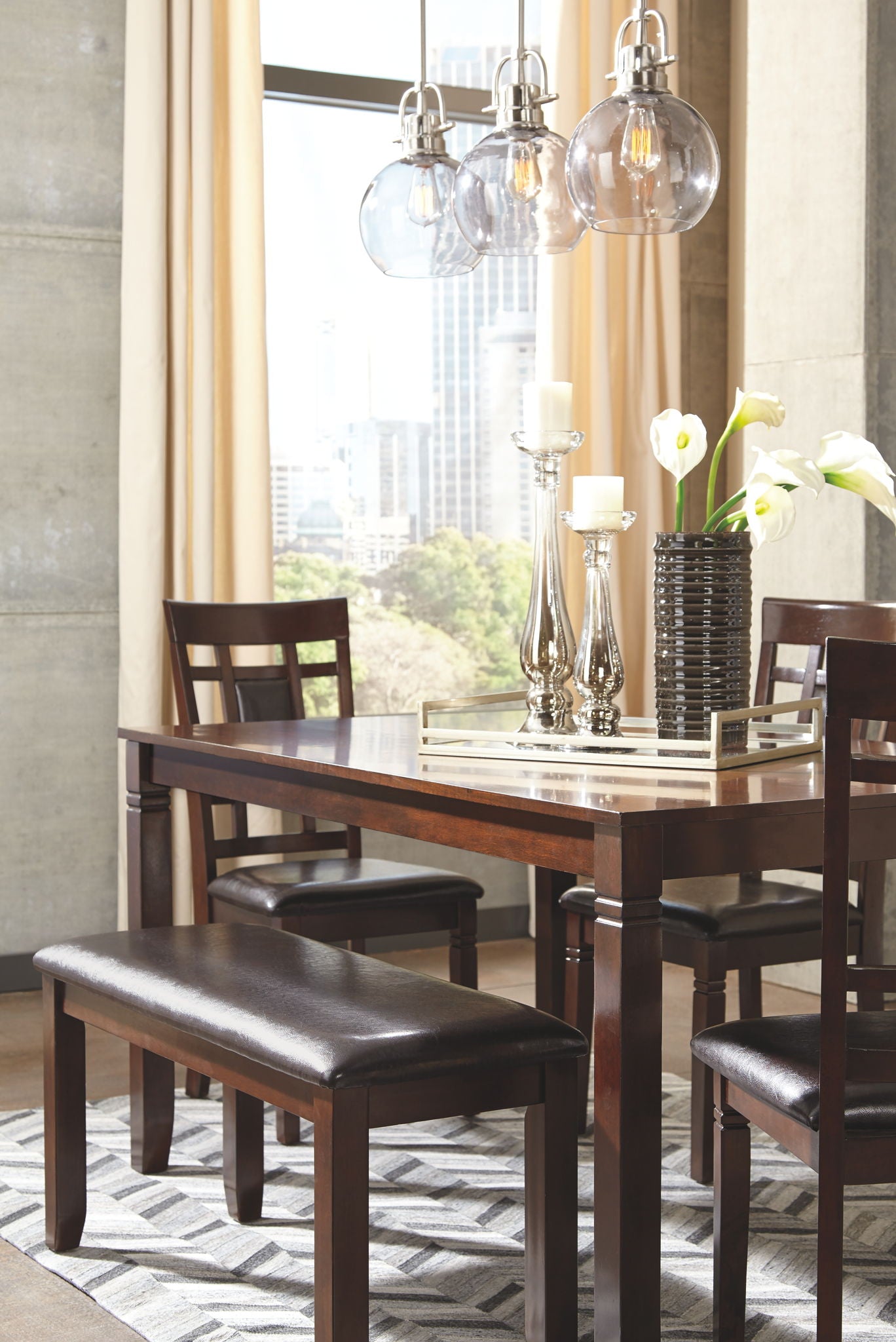 Bennox - Brown - Dining Room Table Set (Set of 6) - Hornell Furniture Outlet