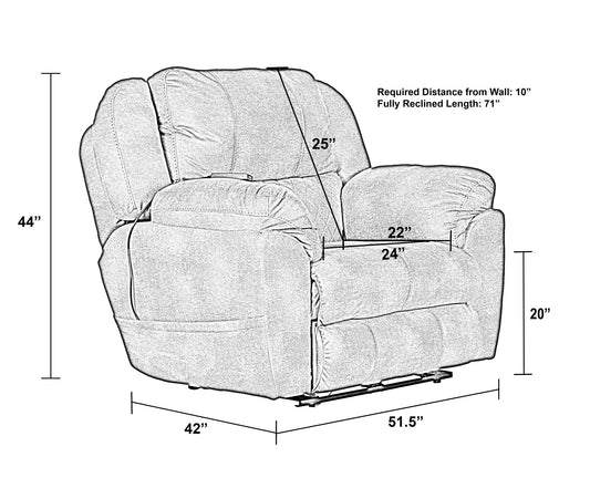 Flynn - Power Lay Flat Recliner With Power Adjustable Headrest & Lumbar And Dual Heat & Massage - Fig - Hornell Furniture Outlet