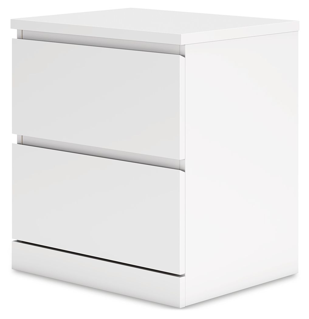 Onita - White - Two Drawer Night Stand - Hornell Furniture Outlet