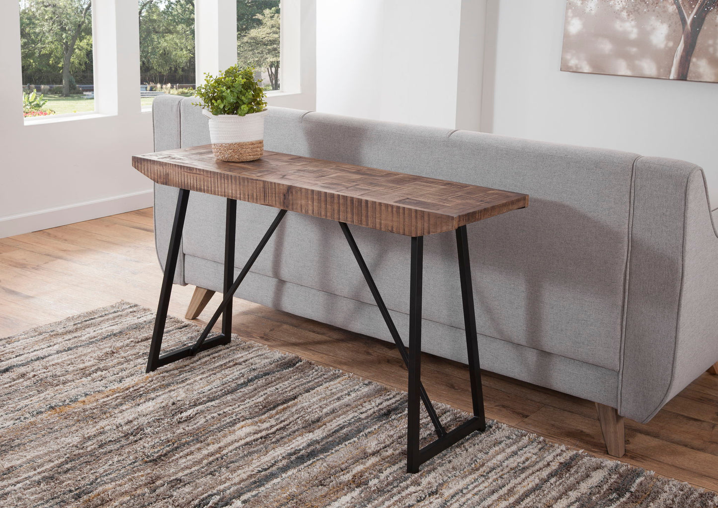 Walden - Parquet Sofa Table - Brown - Hornell Furniture Outlet