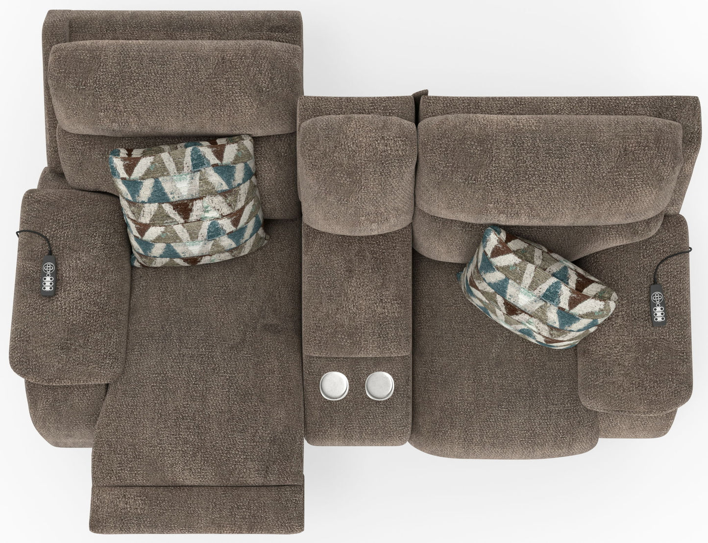 Joya - Power Zero Gravity Reclining Console Loveseat With Power Adjustable Headrest And CR3 Heat/Massage/Lumbar/ZG - Mushroom - Hornell Furniture Outlet