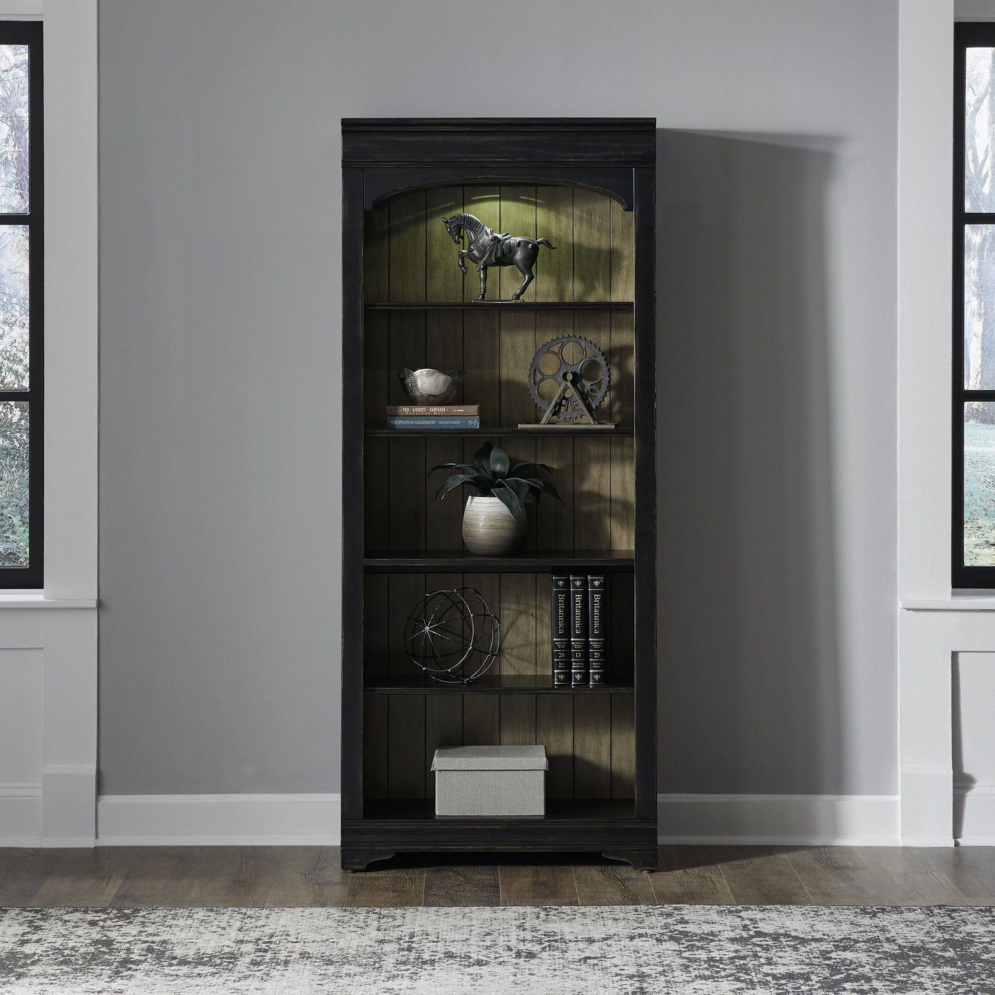 Meritage - Bunching Bookcase - Aged Charcoal - Hornell Furniture Outlet