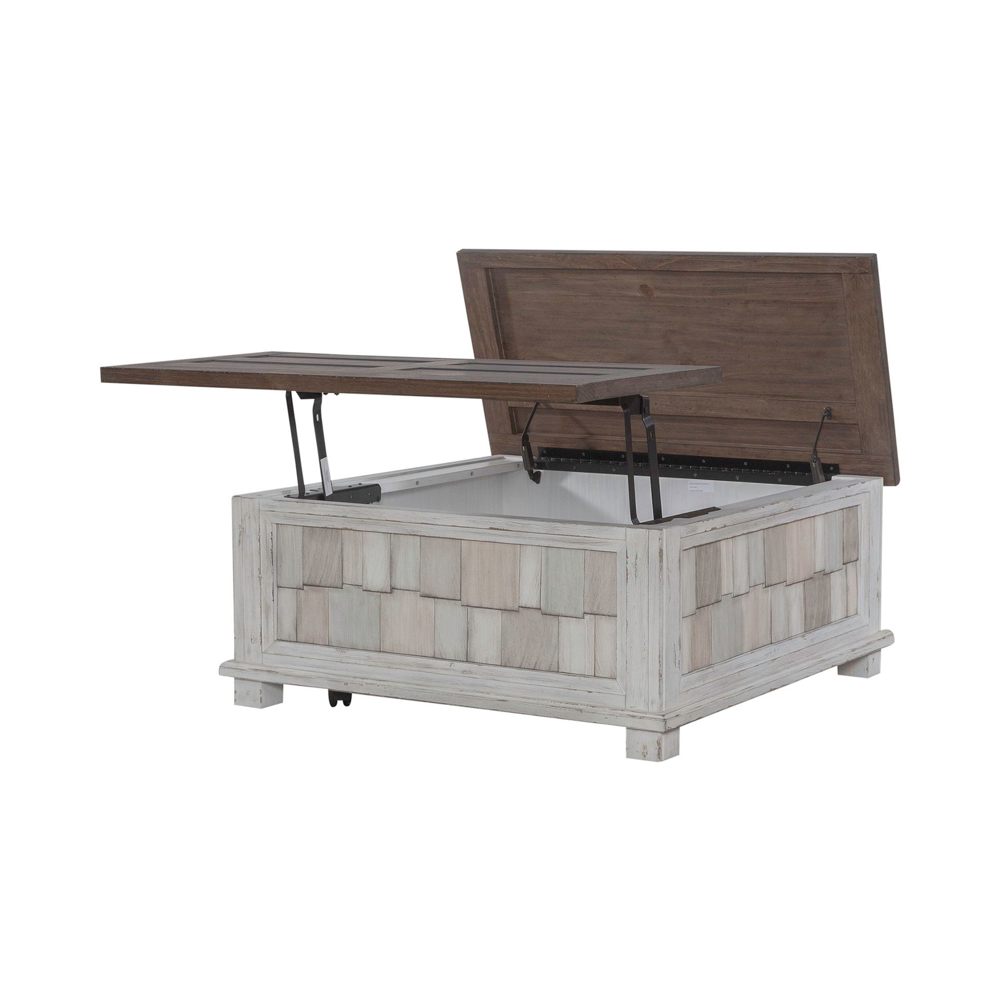 River Place - Lift Top Storage Cocktail Table - White - Hornell Furniture Outlet