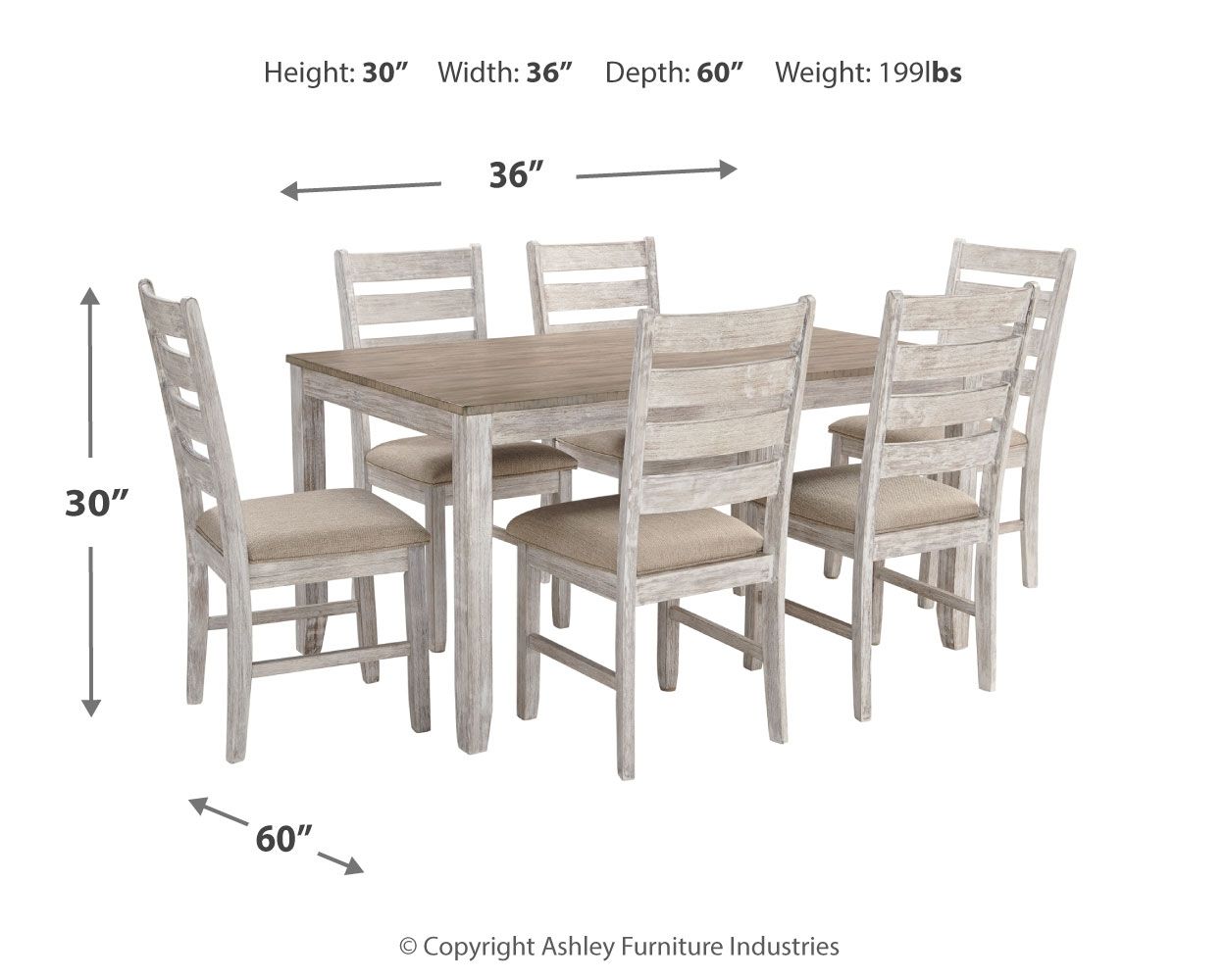 Skempton - White - Dining Room Table Set (Set of 7) - Hornell Furniture Outlet