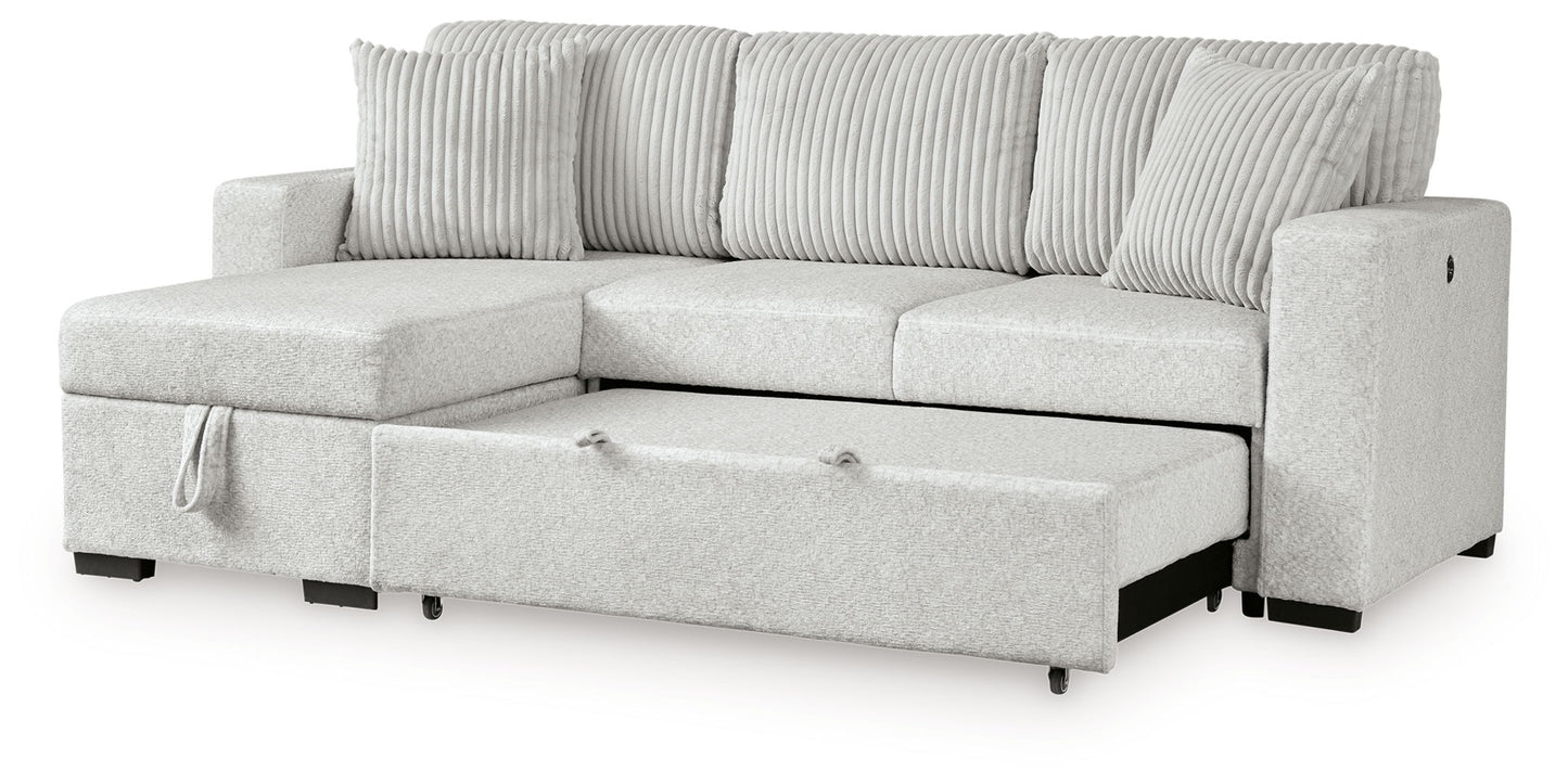 Wohlen - 2 - Piece Sectional With Pop Up Sleeper And LAF Corner Chaise - Alloy - Hornell Furniture Outlet