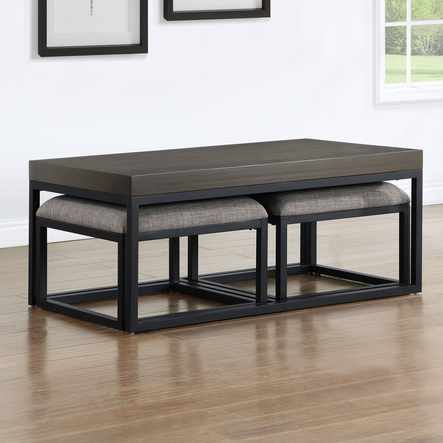 Yukon - Rectangle Nesting Table And Stool - Brown - Hornell Furniture Outlet