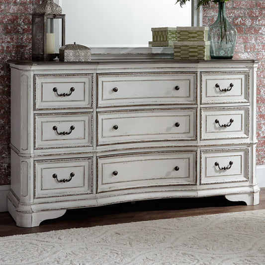 Magnolia Manor - 9 Drawer Dresser - White - Hornell Furniture Outlet