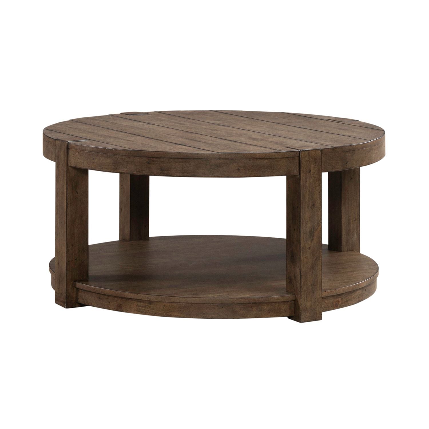 Broadmore - Round Cocktail Table - Brown - Hornell Furniture Outlet