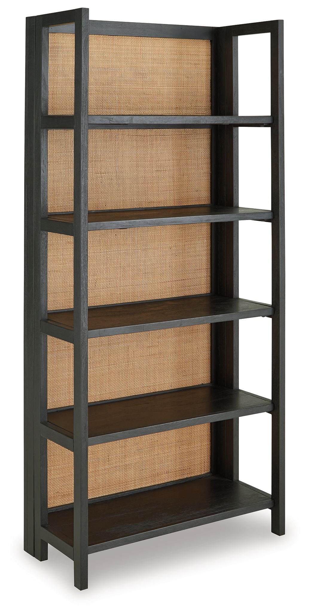 Abyard - Black / Natural - Bookcase - Hornell Furniture Outlet