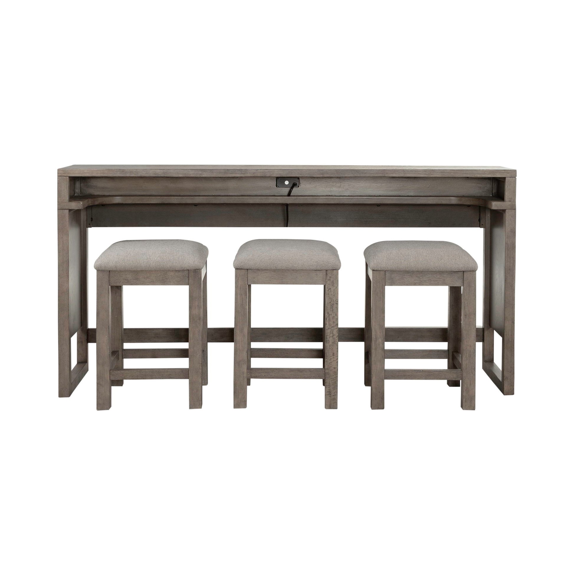 Bartlett Field - 4 Piece Living Room Set (Console Bar Table & 3 Console Stools) - Gray - Hornell Furniture Outlet