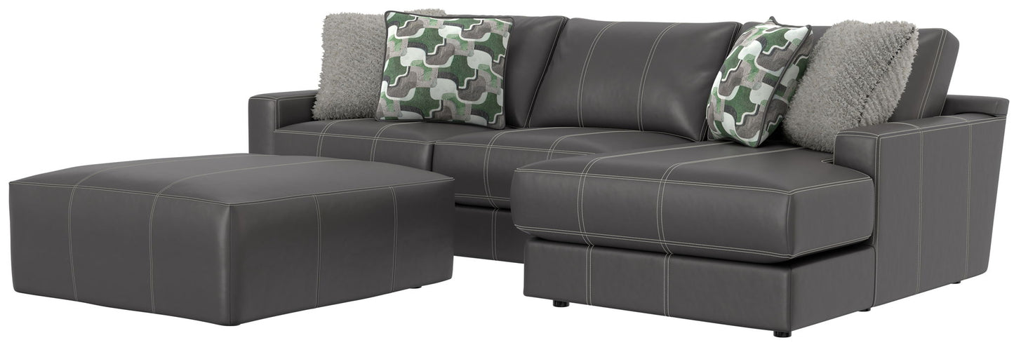 Minori - Italian Leather Sofa / Chaise And Cocktail Ottoman - Hornell Furniture Outlet