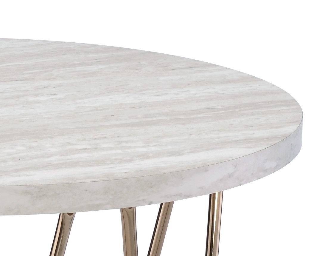 Rowyn - Faux Marble Top End Table - Gray - Hornell Furniture Outlet