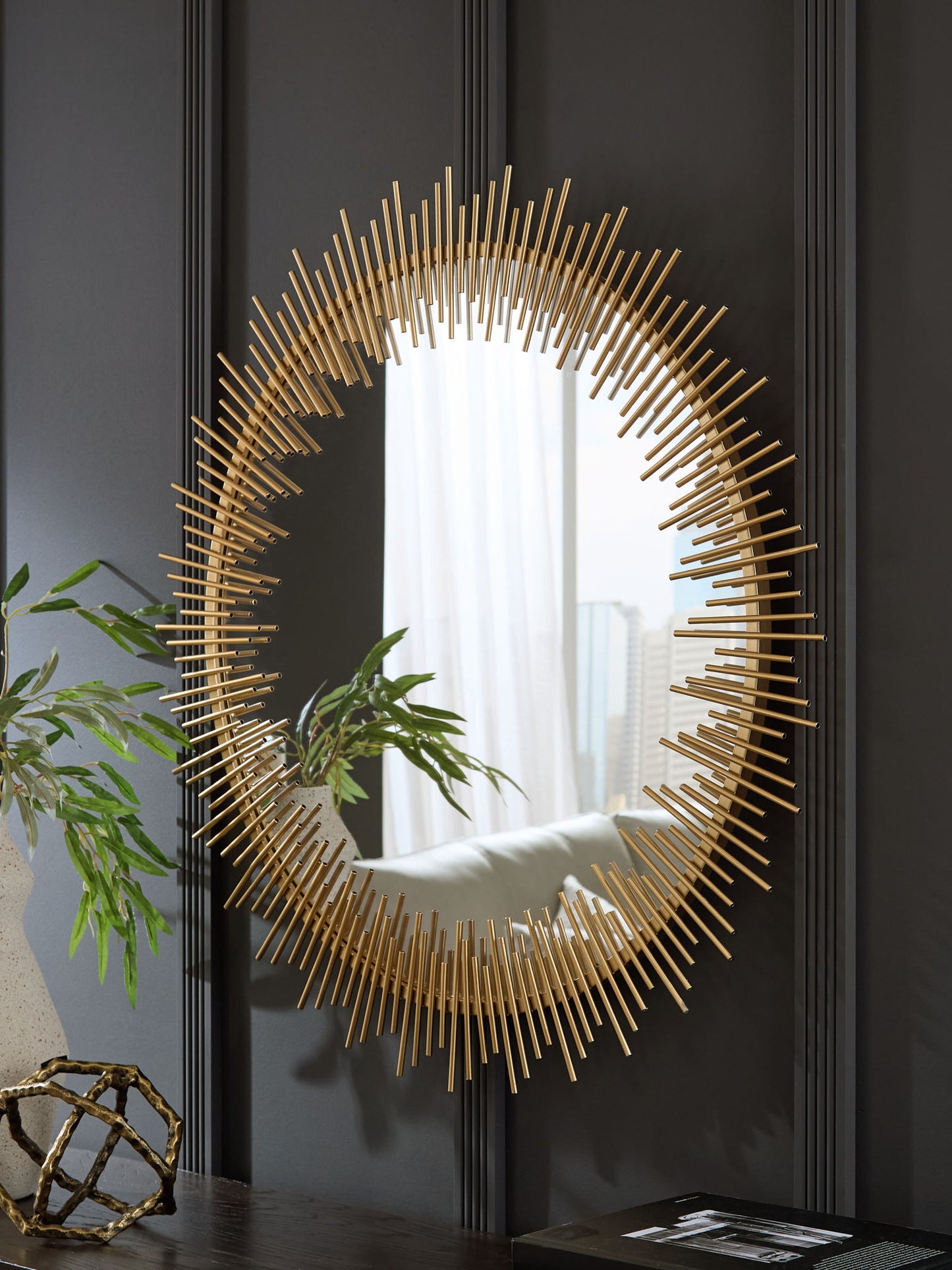 Wainport - Gold Finish - Accent Mirror - Hornell Furniture Outlet