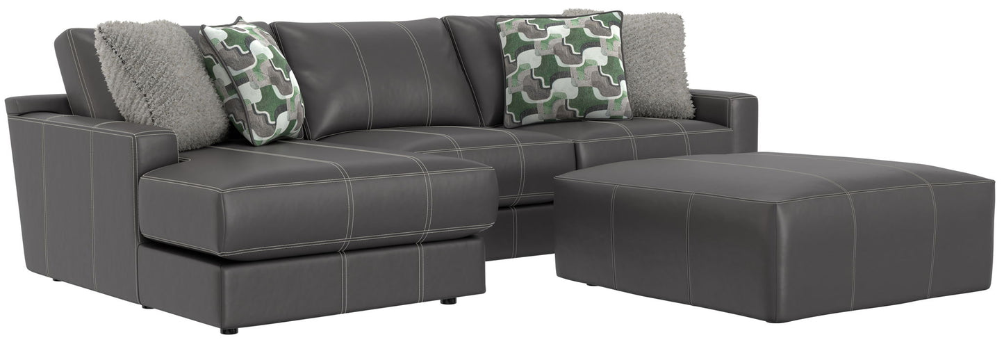 Minori - Italian Leather Sofa / Chaise And Cocktail Ottoman - Hornell Furniture Outlet