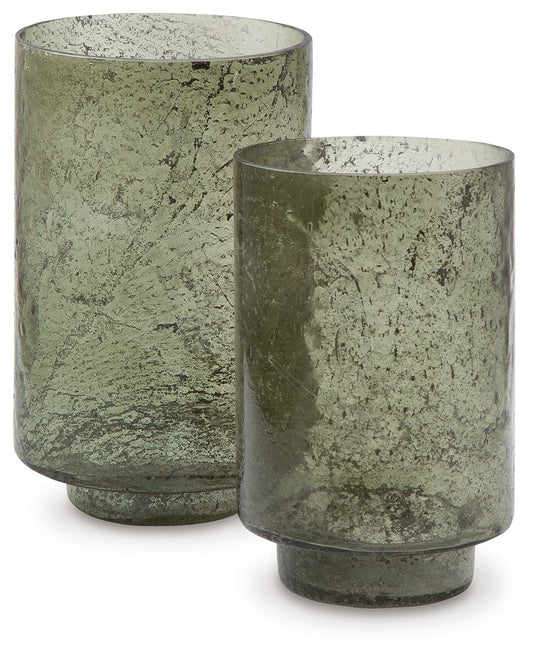 Clarkton - Green - Candle Holder Set (Set of 2) - Hornell Furniture Outlet