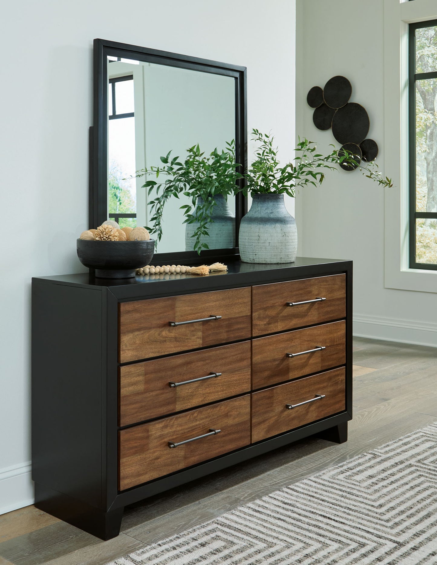 Kraeburn - Brown / Black - Dresser And Mirror - Hornell Furniture Outlet
