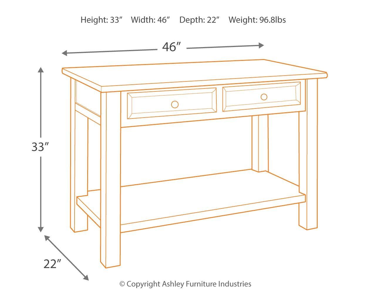 Tyler Creek - Grayish Brown / Black - Sofa Table - Hornell Furniture Outlet