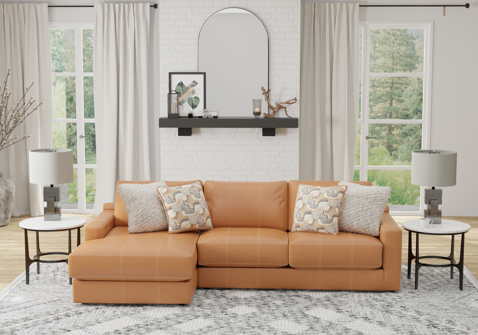 Minori - Italian Leather Sectional - Hornell Furniture Outlet