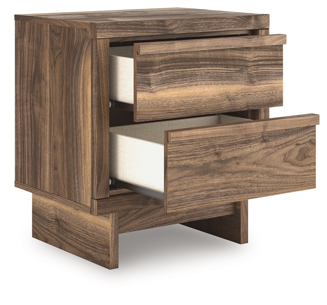 Chirason - Brown - Two Drawer Night Stand - Hornell Furniture Outlet