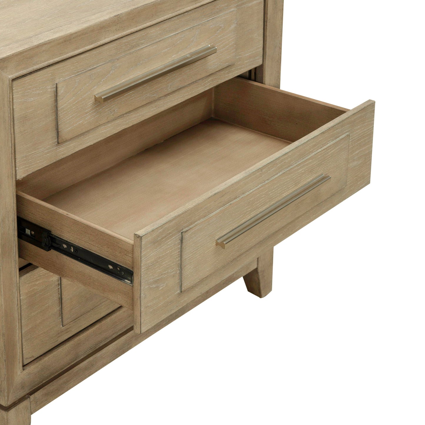 Brentwood - 3 Drawer Nightstand With Charging Station - Sandstone - Hornell Furniture Outlet