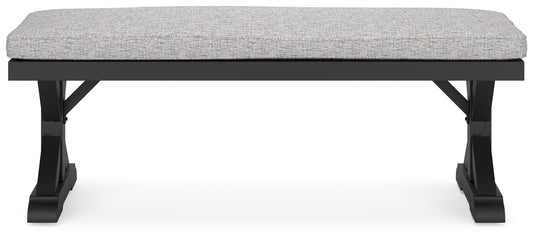 Beachcroft - Bench With Cushion - Black / Light Gray