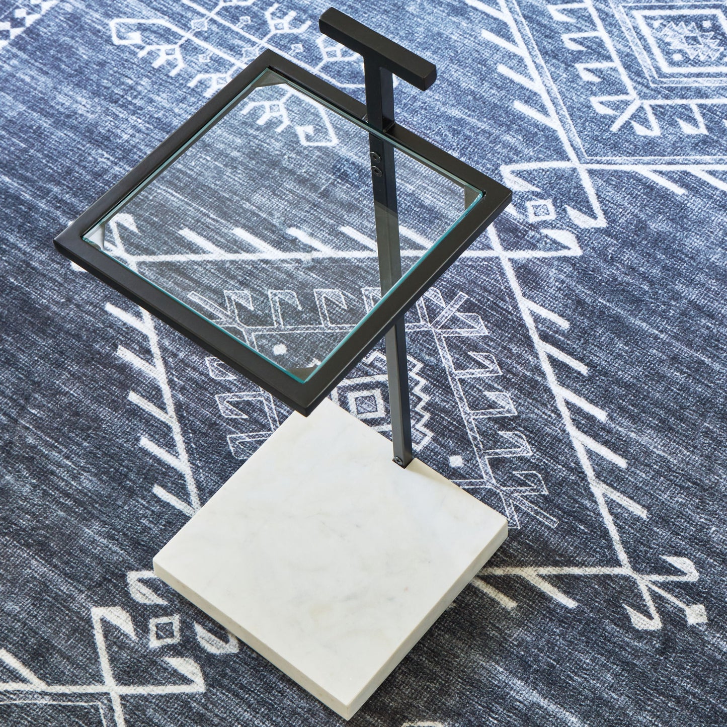 Mannill - Black / White - Accent Table - Hornell Furniture Outlet