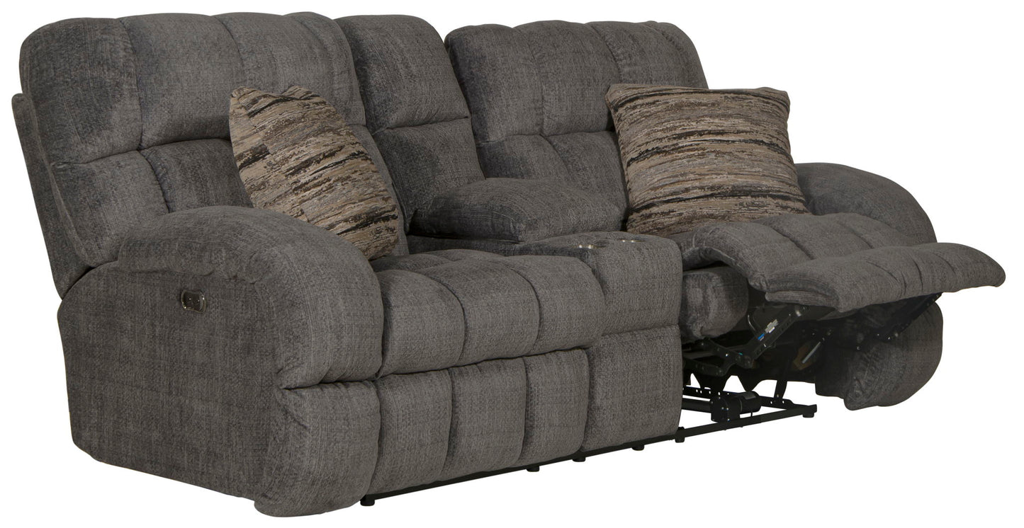 Ashland - Power Lay Flat Reclining Console Loveseat - Hornell Furniture Outlet