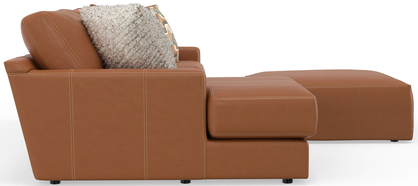 Minori - Italian Leather Sofa / Chaise And Cocktail Ottoman - Hornell Furniture Outlet