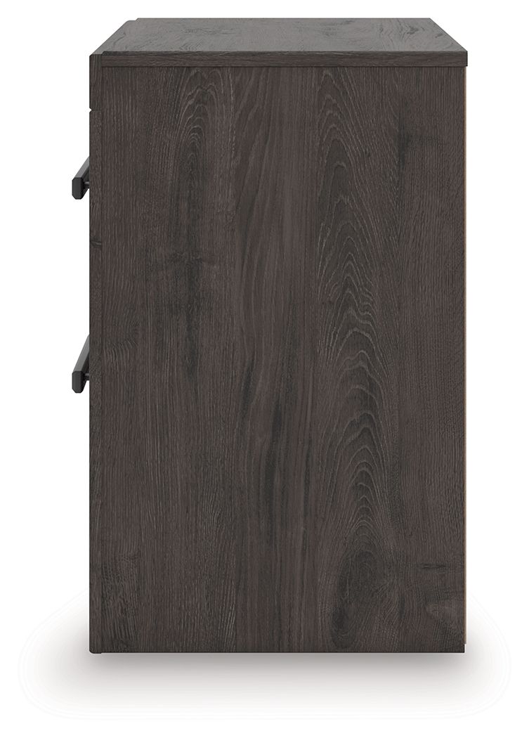 Prendonea - Charcoal - Two Drawer Night Stand - Hornell Furniture Outlet
