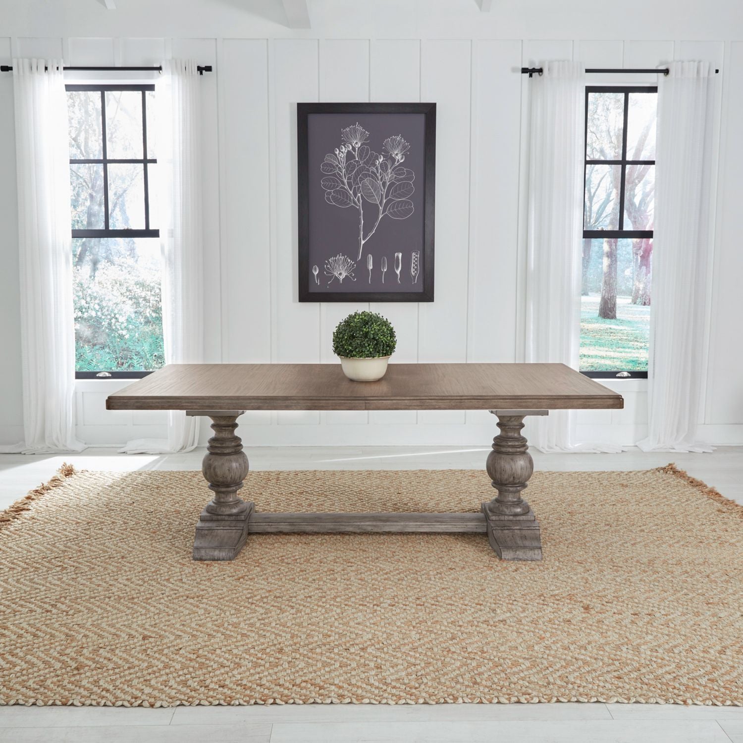 River Place - Trestle Table - Gray - Hornell Furniture Outlet