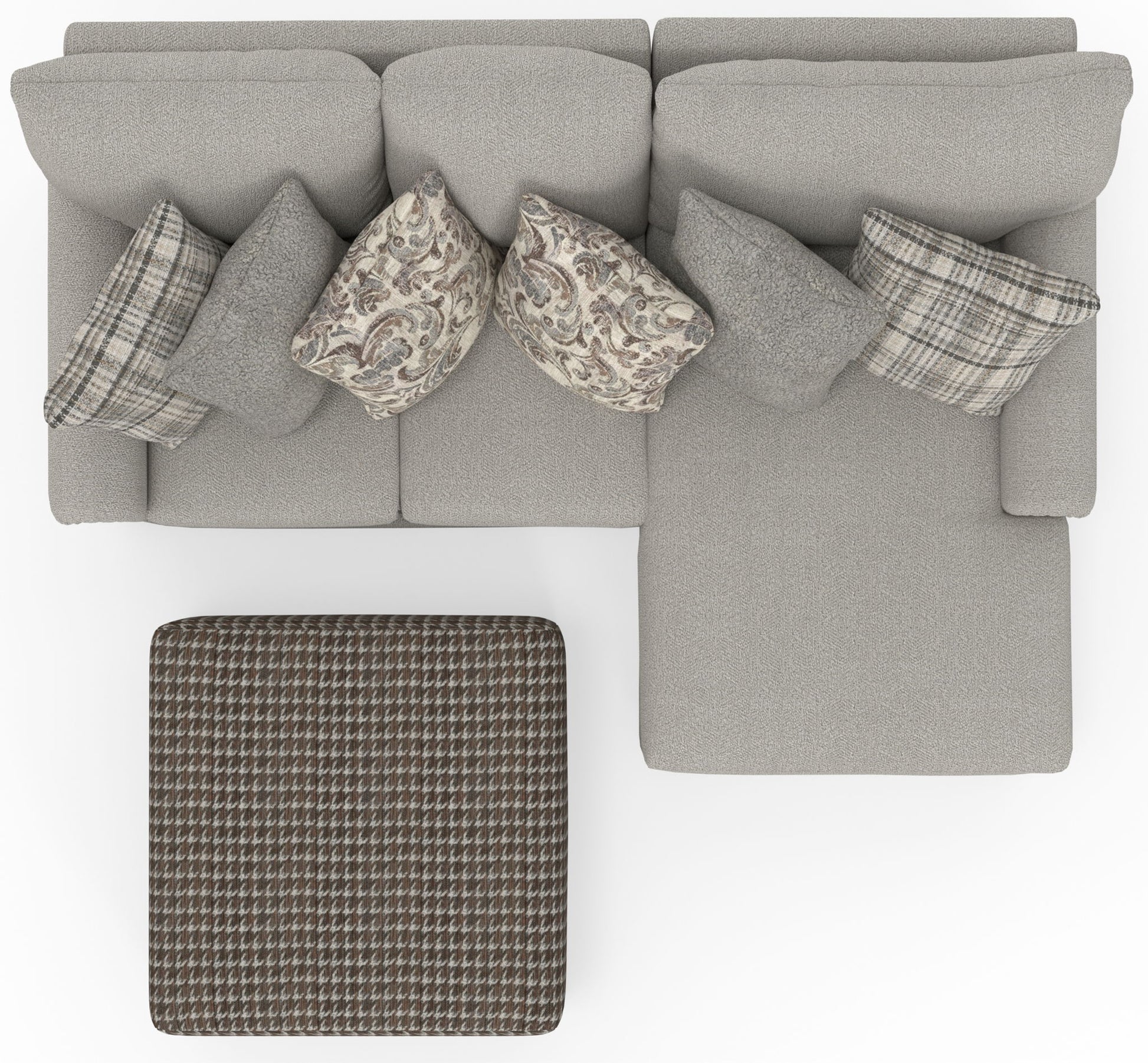 Livingston - Sectional With Comfort Coil Seating, 40" Cocktail Ottoman And Accent Pillows Included - Hornell Furniture Outlet