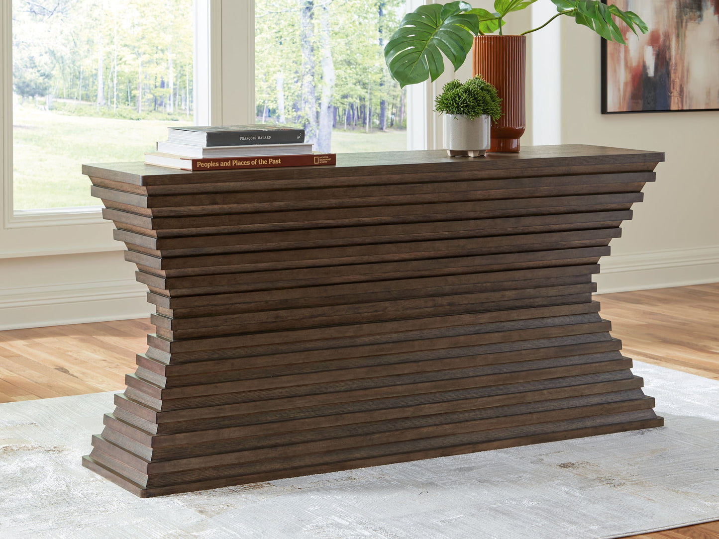 Hannodream - Warm Brown - Sofa Table - Hornell Furniture Outlet
